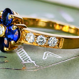 【Vintage Van Cleef & Arpels】ヴァンクリーフ&アーペル サファイア フラワーリング