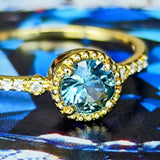 【カンチャナブリ産】天然サファイア 天然ダイヤモンド リング