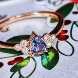 【アレキタイプ】天然カラーチェンジガーネット 天然ダイヤモンド リング