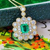 天然エメラルド 天然ダイヤモンド ネックレス