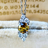 天然スフェーン 天然ダイヤモンド ネックレス