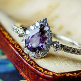 【アレキタイプ】天然カラーチェンジガーネット 天然ダイヤモンド リング