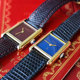 【OH済み】Cartier カルティエ マストタンク ラピスラズリ文字盤 手巻き腕時計