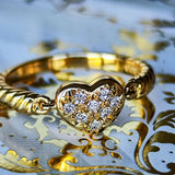 TASAKI 田崎真珠 ハートモチーフ パヴェリング 18金