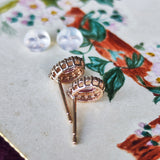 天然パパラチアサファイア 天然ダイヤモンド 18金ピアス