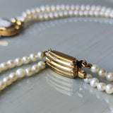 あこやベビーパール 2連ネックレス シェルカメオ