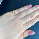 【お値下げ】ピンキーリング 天然ダイヤモンド リボンのモチーフ