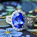 天然タンザナイト 2.47ct 天然ダイヤモンド リング