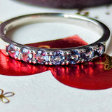 【ブラジル産】天然アレキサンドライト ハーフエタニティリング