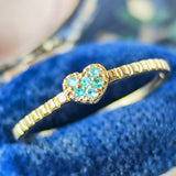 天然パライバトルマリン ハートモチーフ 18金リング