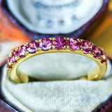 【マラヤガーネット】天然ガーネット ハーフエタニティリング