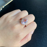 【大粒 3.58ct】天然モルガナイト 天然ダイヤモンド リング