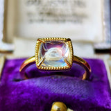 天然アンデシンラブラドライト カボションカット リング