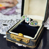 【お値下げ】天然パライバトルマリン デマントイドガーネット アウイナイト アクアマリン ベニトアイト ダイヤモンド リング