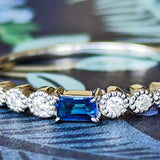 天然ユークレース コバルトブルー 天然ダイヤモンド リング