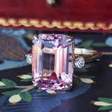 【大粒 8.42ct】天然クンツァイト 天然ダイヤモンド リング