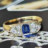 【お値下げ】イギリス アンティーク 合成サファイア リング