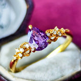 天然パープルサファイア 天然ダイヤモンド リング