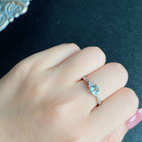 天然ミントベリル 天然ダイヤモンド リング