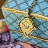 【タロットカード】恋人 天然ダイヤモンド 18金ネックレス