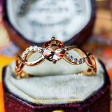 天然アンダリュサイト 天然ダイヤモンド リング