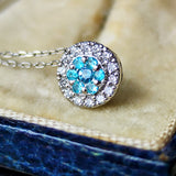 天然パライバトルマリン 天然ダイヤモンド ネックレス