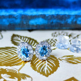 【お値下げ】天然アクアマリン 天然ダイヤモンド ピアス