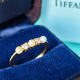 【オールドティファニー】TIFFANY&Co.ティファニー あこやベビーパール ダイヤモンドリング