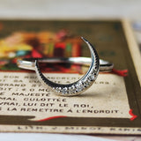 【お値下げ】天然ダイヤモンド 月のモチーフ プラチナ リング