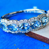 【サンタマリア】天然アクアマリン 天然ダイヤモンド リング