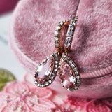 天然モルガナイト 天然ダイヤモンド ピアス