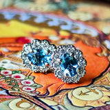 【お値下げ】天然アクアマリン 天然ダイヤモンド ピアス