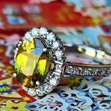 天然スフェーン 2.22ct 天然ダイヤモンド リング