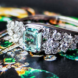 【希少石】天然バナジウムベリル 天然ダイヤモンド リング