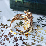 天然アレキサンドライト 天然ダイヤモンド フラワーモチーフリング