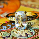 天然アンデシンラブラドライト 天然ダイヤモンド リング