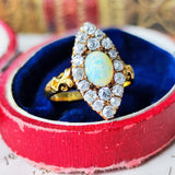 【イギリス アンティーク】天然オパール 天然ダイヤモンド リング