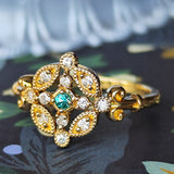 【童話シリーズ 白雪姫】セミオーダーリング 天然パライバトルマリン 天然ダイヤモンド