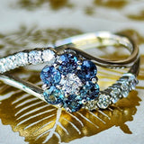 天然アレキサンドライト 天然ダイヤモンド フラワーモチーフ リング