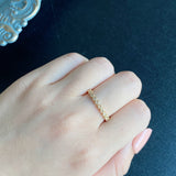 【ローズカット】天然ダイヤモンド ハーフエタニティリング 18金