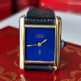 【OH済み】Cartier カルティエ マストタンク ラピスラズリ文字盤 手巻き腕時計
