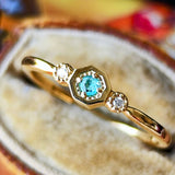 天然パライバトルマリン 天然ダイヤモンド リング