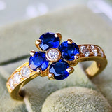 【Vintage Van Cleef & Arpels】ヴァンクリーフ&アーペル サファイア フラワーリング