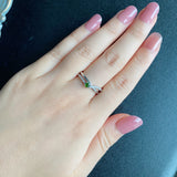 天然デマントイドガーネット 天然ダイヤモンド リング