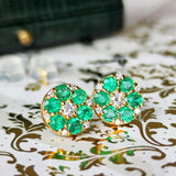 天然エメラルド 天然ダイヤモンド 18金ピアス