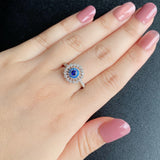 天然サファイア 天然アウイナイト 天然ダイヤモンド リング