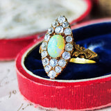 【イギリス アンティーク】天然オパール 天然ダイヤモンド リング