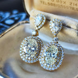 【大粒】天然ダイヤモンド 計4.02ct 1.76ct 18金ピアス GIA