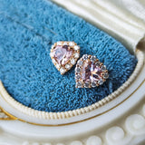 【お値下げ】天然モルガナイト ハートシェイプ 天然ダイヤモンド ピアス