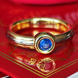 【Vintage Cartier】カルティエ モノストーン サファイア 18金スリーカラーリング